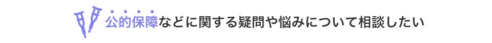 公的保障などに関する疑問や悩みについて相談したい