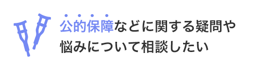 公的保障などに関する疑問や悩みについて相談したい